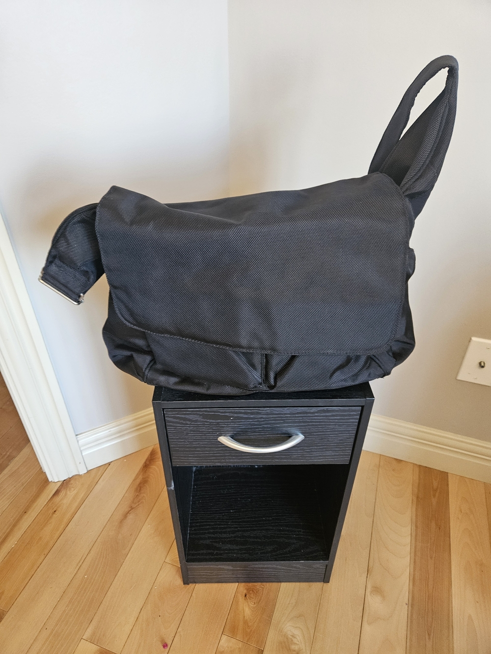 Pottery Barn Kids Black Messenger Backpack Diaper Bag